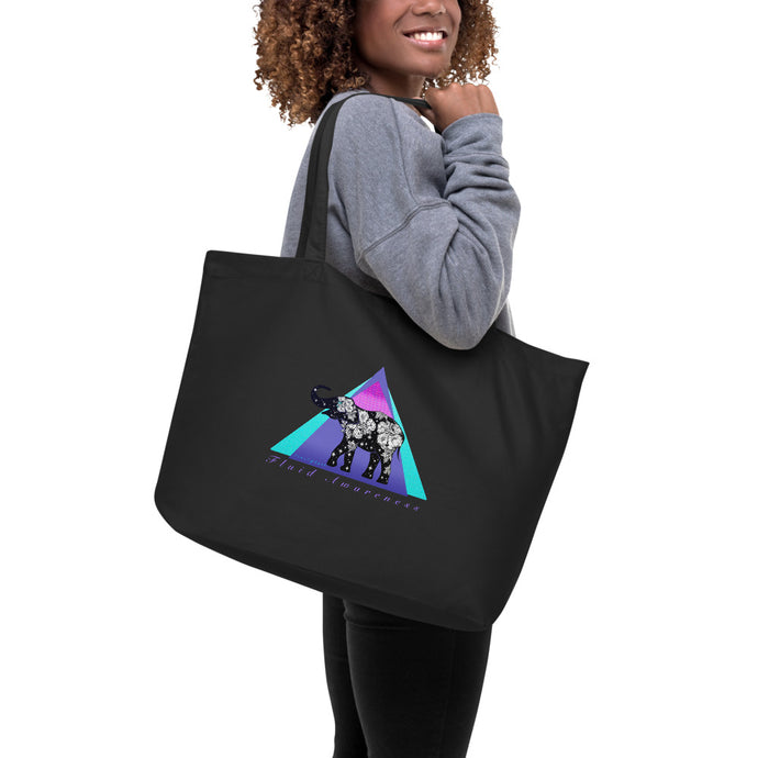 Fluid Awareness --- Lovelephant --- Large Organic Tote Bag